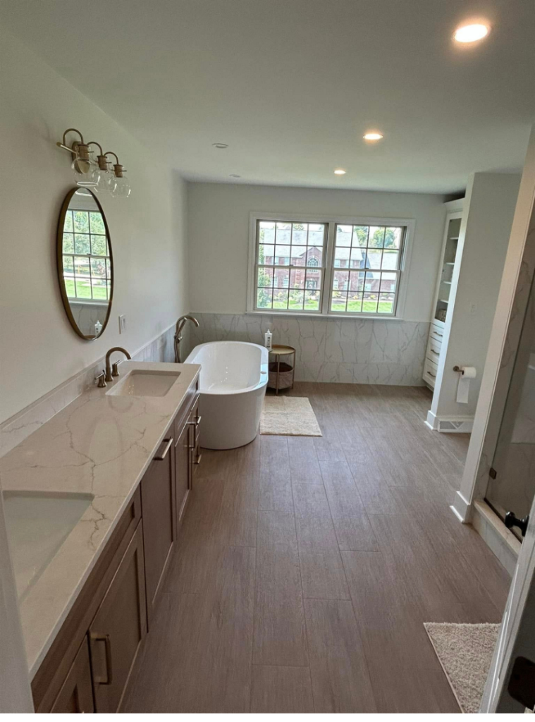 Custom bathroom remodel by AB Brothers Construction in South Hills, PA